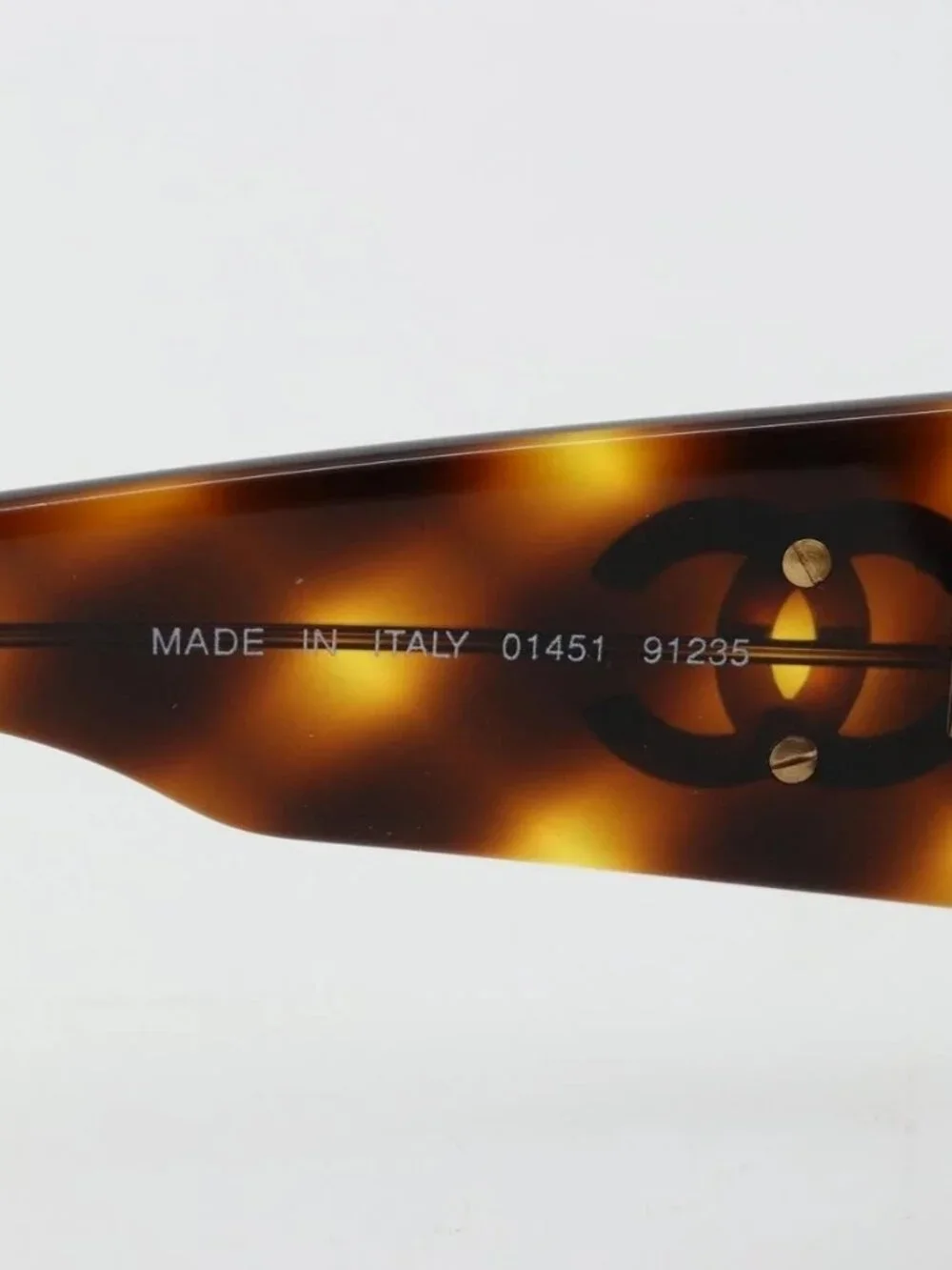 CHANEL Sunglasses Plastic Brown Gold CC Auth yk20489M